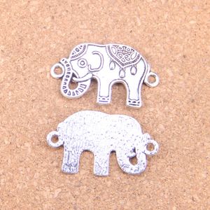 40 sztuk Antique Srebrny Bronze Plated Elephant Connector Charms Wisiorek DIY Naszyjnik Bransoletka Bransoletka Ustalenia 36 * 21mm