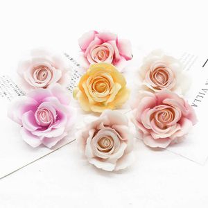 10 Stück 7 cm künstliche Blume dekorative Blumenwand Hochzeit Heimdekoration Zubehör Scrapbooking Girlande Brosche Pralinenschachtel Y0630