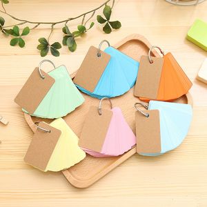 Großhandel Ring Schnalle Notizblock Kraftpapier Lose Blatt Notizen Tragbare Candy Farbe Graffiti Wort Tags Büro Schule DIY Mini Memo Pads