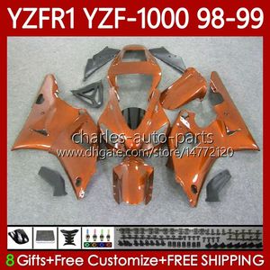 YAMAHA YZF-1000 YZF-R1 YZF1000 YZFR1 98 99 00 01 Vücut 82NO.137 YZF R1 1000CC 1998-2001 YZF 1000 CC R 1 1998 1999 2000 2001 Motosiklet Kuran Koyu Turuncu Motosiklet