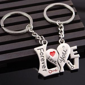 Party Favor Para Keychain w kształcie serca Keyring Love You Forever Key Ring Walentynki Romantyczny prezent