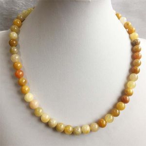 Brazil Old Yellow Topaz Jade Necklace Vintage Natural Stone Jewelry Noble Elegant Exquisite Beaded Chain Choker Collier Chains