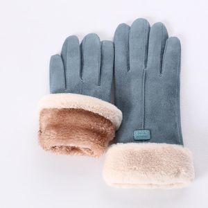 Fingerless Gloves Titmsny Lace Varm Cashmere Vinter Mode Kvinna Söt Björn Dubbel Tjock Plysch Handled Kvinnor Touch Screen Glove Mermey