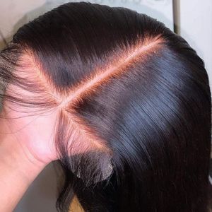 Peruca frontal de Laço HD 13x6 Frente Humano Cabelo Preocupado Ósseo Reta Superfície Transparente Perucas Fechamento