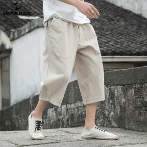 Erkek Rahat Harem Pantolon Yaz Tarzı Japon ve Kore Tarzı Moda Gevşek Yüksek Kaliteli erkek Pamuk Kırpılmış Pantolon 210531