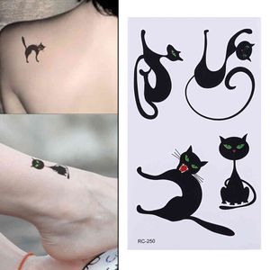 Cute Terror Tiny Cat Temporary Tattoo Waterproof Stickers Kids Flash Tattoos Fake Tatoo For Boys And Girl Little Gift Body Art