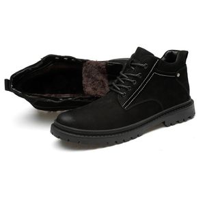 Stiefel Herren nicht schlupfhafte wasserdichte Winter Luxurys Schuhe High-Top-Werkzeugplattform kurzer Stiefel Britische All-Match-Armee-Männer