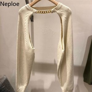 Neploe Pullover für Frauen Koreanische Chic Strickwaren Wraps Herbst Kleidung Neue Ankunft Harajuku Gestrickte Schal Mode All-match Tops 4G177 210422