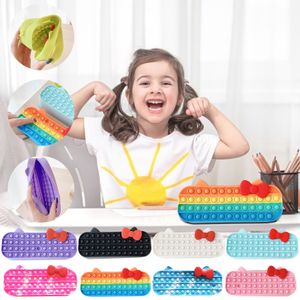 Astuccio per matite giocattolo Push Simple Dimple Sensory Silicone Bubble Custodia per cancelleria per bambini che combattono lo stress