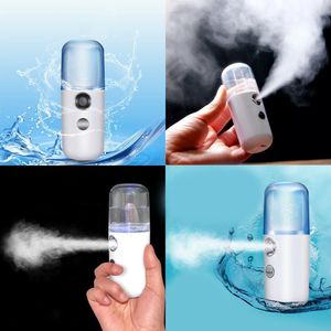 Mini ansiktsfuktare dimma sprayer nano ansikts mister USB handhållen cool dimma ansiktsångare spa fuktgivande fuktande ansiktssprutare