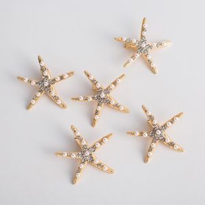 Клипы для волос Barrettes Fashion Starfish Bridal Check Bride Bride Cliece Clip Wedding Accessories Hairpins's Girl's Party Jewelry Ornament