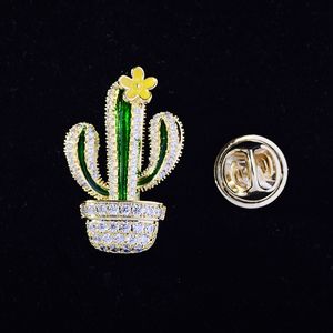 Cactus brosch och exponerade spänne ornamentstillbehör droppa kvinnliga temperament hörn små krage pins