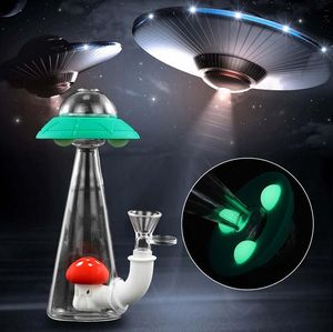 Lagerbestand in den USA!! Glas-Wasserpfeifen Bong UFO-Silikon-Wasserpfeifen Raucherzubehör Tabak Einzigartige Becherpfeife