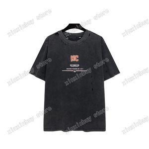 22SS homens mulheres designers camisetas cartas cortadas desgaste desgaste de manga curta homem equipe pescoço paris moda streetwear preto cinza s-2xl