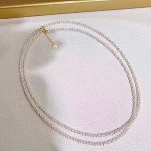 Manier om eenvoudige kleine natuurlijke witte parel lange ketting ketting veilig sterling zilveren sluiting hoge kwaliteit sieraden china kettingen