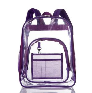 DHL50pcs Backpack Bag Student PVC Large Capacity Transparent Waterproof School Bags Mix Color