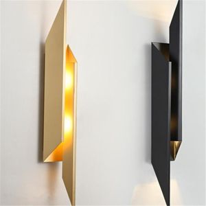 Lâmpada de parede geométrica pós-moderna Ferro nórdico minimalista de designer de cama de cabeceira decoração de arte de arte cozinha luz