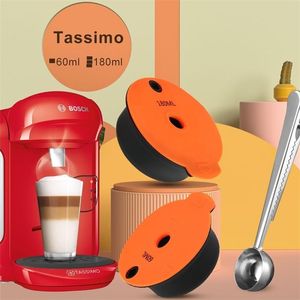 Reusable Crema Coffee Capsule Filter Tassim-o For Bos ch Machine with Eletric Spoon 220225