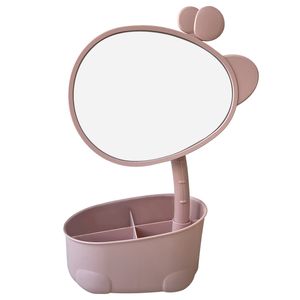 INS Style Girl Heart Cute Desktop Makeup Dormitory Online Celebrity Rotating Storage Dressing Mirror