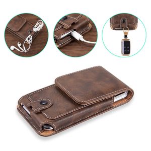 Universal Smartphone Bag Belt Clip Pouch 12 11 Pro Max Business Leather Case 7 8 6s Plus XR Xs Holster