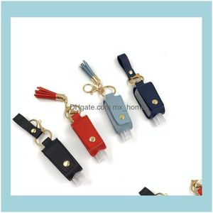 Hushållning Gardenhand Sanitizer Bottle PU Läder Tassel Hållare Keychain Proteble Keyring är väskor Hemlagringsorganisation CGY427 Drop