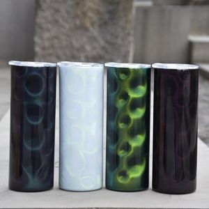 Blank Sublimation Tumbler oz STRAIGHT skinny tumbler D Dazzle Color Tumblers Peacock Pattern glitter tumbler with straws Stainless Steel Travel Coffee Mugs