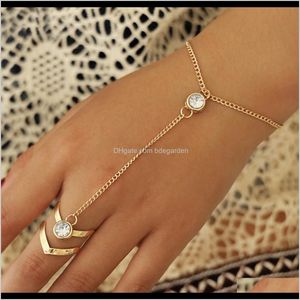 Bracelets de charme Drop entrega 2021 j￳ias criativas com anel de seta de diamante e pulseira de dedo sa0fg