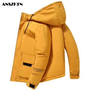 Anszktn 2020新しい冬の埋め落とされたジャケットメンズの高品質厚い冬のジャケット若い白いアヒルダウン暖かいカジュアルコートy1103