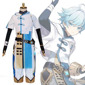 アニメゲームGenshin Impact Chongyun Uniform Outfit Cosplay Costume Chun Yun Halloween Party Dress Fancy Dress for Women Men Boys C258 Y0903