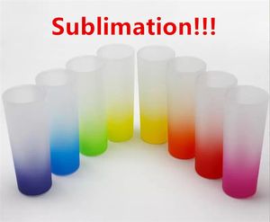 3OZ Sublimation Shot Glass Cumbler Gradient Gradient Gradient Wina Drukowanie Frosted Cup Transparent Puste Sublimation Tubler