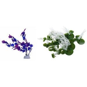 Decorazioni 1 pz pianta artificiale blu viola plastica decorazione acquario lenticchia d'acqua verde bianco