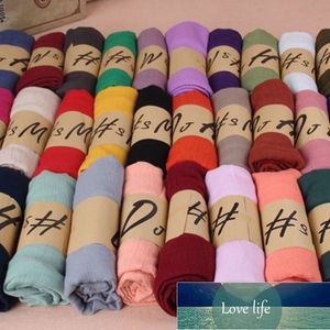 Frauen Einfarbig Langer Schal Wrap Vintage Baumwolle Leinen Großer Schal Hijab Elegant