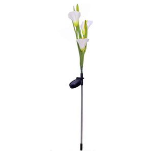 Solar Powered Lily Flower Garden Stake Landskapslampa Utomhusgården LED Light Decor