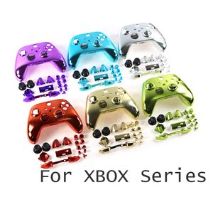 For Xbox Series X/S Controller Chrome Housing Shell Replacement Front Back Cover Case Skin With Full Buttons Mod Kit