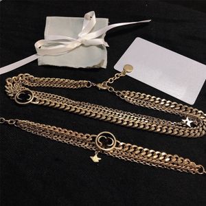 New Gold-plated Necklace Jewelry Set Earrings and Bracelet Fashion Necklace for Woman High Quality Long Chain Necklace Supplyl