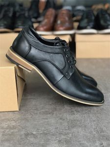 Tasarımcı Oxford Ayakkabı En Kaliteli Siyah Dalfskin Derby Elbise Ayakkabı Resmi Düğün Düşük Topuk Dantel-up İş Ofis Eğitmenleri Boyutu 39-47 027