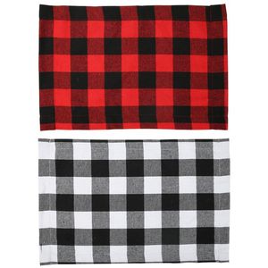 Buffalo Plaid Placemats Red and Black Table Runner for Home Holiday Christmas New Year Table Decorations
