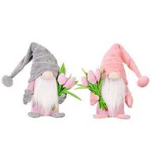 Christmas Decoration Spring Tulip Gnomes Plush Dwarf Doll Toy Home Kitchen Ornaments Mother's Day Gift PHJK2110