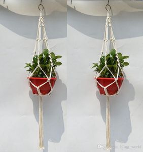 Växthängare macrame rep krukor hållare inomhus blomkruka korg lyfta rep vägg hängande planteringshanging basketplanhållare yw3777-zwl