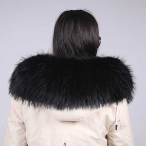 2021 Winter New Super Big Raccoon Fur Collar Men and Women Coat Down Universal Fur Collar H0923