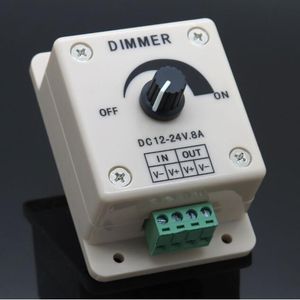 LED-Dimmerschalter, 12–24 V, 8 A, einstellbare Helligkeit, Lampenstreifen-Treiber, einfarbiges Licht, Netzteil-Controller