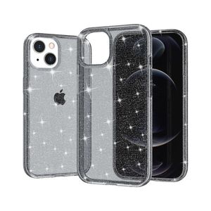 Capas de telefone transparentes luxuosas com brilho para iPhone 15 14 13 Pro Max 12 11 Xs Xr X 7 Plus 8 Samsung S24 S23 Ultra S22 Plus S21 Capa protetora à prova de choque