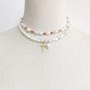 Barokowy Naturalny Naszyjnik Pearl Słodkowodny Dla Kobiet Czeski Czeski Akcesoria Urok Kolorowe Koraliki Kryształowe Mix and Match 2021 Chokers