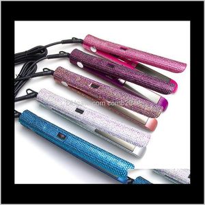 Crystal Hair Straightener Flat Iron Professional Hair Irons With Lcd Digital Display Curling Straightener 5Azkl Wmbwf