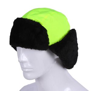 Wholesale knit cap with ear flaps resale online - Unisex Bomber Hats Winter Short Reflective Windproof Thermal Fluffy Knitted Headgear With Ear Flap Chin Strap C Outdoor
