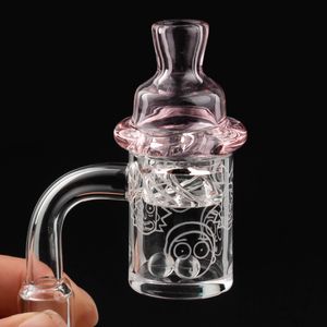 Hookahs 4mm 하단 석영 Banger, 스피닝 카브 캡 및 Terp Pearl Ball 삽입 Bongs Oil Rig 용 Domeless Bucket