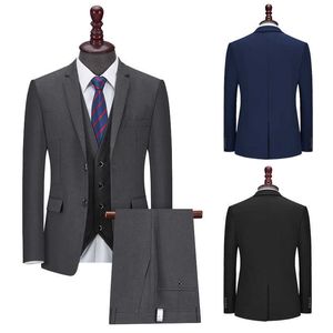 New fashion men's suit three-piece suit Slim business suit the first choice for successful people X0909