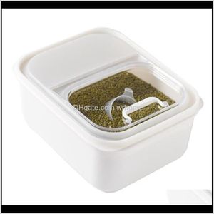 Hushållsorganisation Hem Gardenplastic Rice Storage Box Förseglad Fuktbeständig Stor Kapacitet Kornmjölbehållare Köksflaskor Ja
