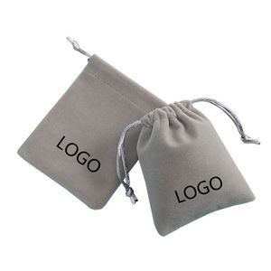 Grigio velluto comodo gioielli di imballaggio borse di imballaggio accessori piccoli accessori stoccaggio sacchi di stoccaggio bellezza e regali pacchetto sacchetti personalizzati logo