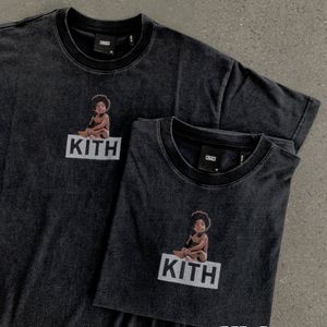 Vintage Kith t Shirt Men Women 1:1 High Quality T-shirt Tee Tops Washed Short Sleeve Shirts Mens Clothing